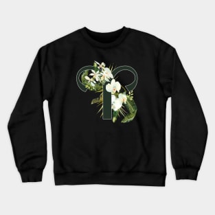 Aries Horoscope Zodiac White Orchid Design Crewneck Sweatshirt